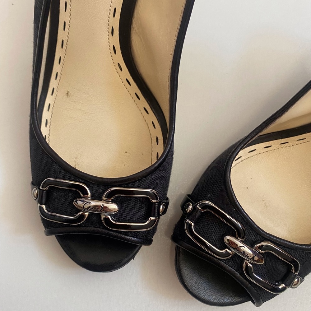 Coach Y2K Black Wedges